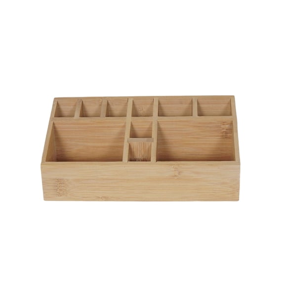 SouMaox Multifunctional Organizer Desk Caddy, Elegant Wood, Multi Compartment Design, Neat Stationery Storage for Home Office Trays