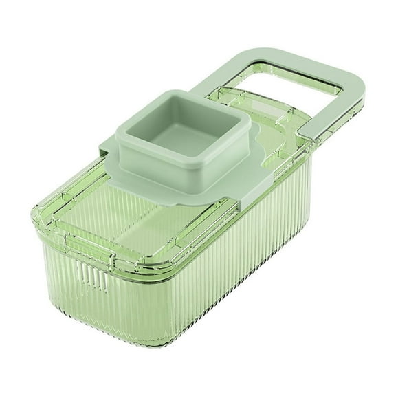 SouMaox Multifunctional Vegetable Chopper Manual Grater Interchangeable Blades Round Mandoline Slicer Kitchen Food Cutter Storage Container