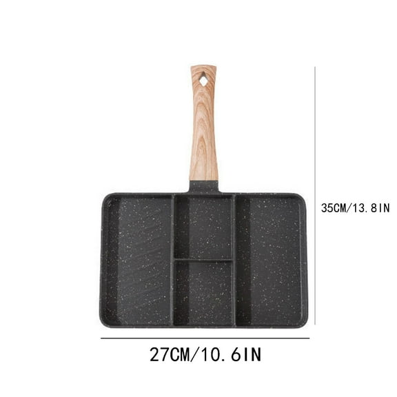 SouMaox Nonstick Breakfast Griddle Multi Section Egg Pan Omelette Skillet Pancake Maker Steak Frying Cookware Versatile Kitchen Tool