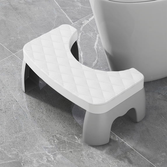 SouMaox Padded Footstool, Foldable Space Saving Step, Bathroom Accessory, Elevated Seating Position for Residential Restroom Environments