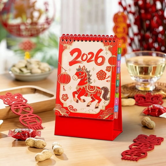 SouMaox Paper Desk Calendar, Yearly Planning Layout, Thickened Inner Pages, Desktop Organization Decoration for Office Study Workspaces