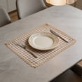 thumbnail image 1 of SouMaox Placemat Set Decorative Table Mat, Rectangular Placemat for Dining Table Protection, Classic Checkered Design, 11.8" x 15.7" Khaki, 1 of 6