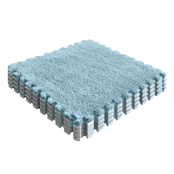 SouMaox Plush Puzzle Floor Mat, Soft Suede Surface Foam Carpet, Interlocking Tiles Room Flooring for Home Bedroom Living Area