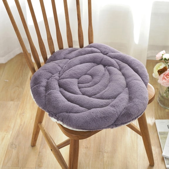 SouMaox Plush Rose Chair Cushion Thickened Warm Seat Pad Floral Floor Mat Indoor Soft Square Sitter Home Decor Office Furniture Accessory
