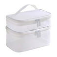 thumbnail image 1 of SouMaox Portable Transparent Travel Organizer Bag Double Layer Handheld Toiletry Case Clear Waterproof Luggage Pouch, 1 of 8