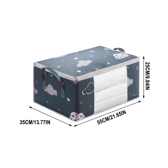 SouMaox Quilt Storage Bag Sturdy Moving Packing Case Wardrobe Organizer Box for Household Bedding Sorting