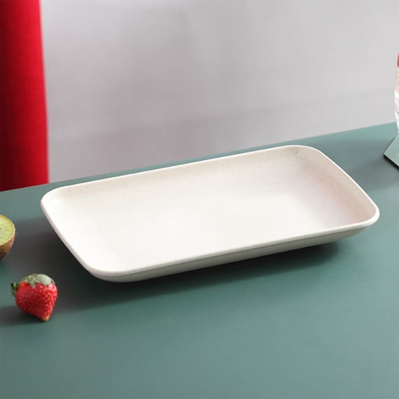 SouMaox Rectangular Serving Tray, Large Capacity Platter, Sturdy Plastic Dish for Family Gatherings and Buffet Parties