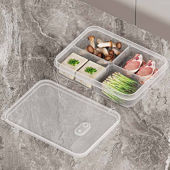 SouMaox Refrigerator Storage Box Airtight Space Saving Pantry Bin Meal Prep Container Organization for Kitchen Cabinet Fridge Shelf