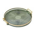 thumbnail image 1 of SouMaox Round Serving Tray Decorative Coffee Table Organizer Clear Plastic Platters Handles Entryway Vanity Holder Living, 1 of 8
