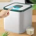 thumbnail image 1 of SouMaox Sealed Rice Bucket Automatic Lid Grain Storage Jar Kitchen Pantry Organizer for Home Countertop Food Management, 1 of 9