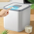 thumbnail image 1 of SouMaox Sealed Rice Bucket Automatic Lid Grain Storage Jar Kitchen Pantry Organizer for Home Countertop Food Management, 1 of 9