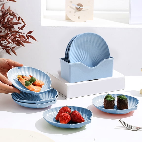 SouMaox Shell Shaped Desktop Trays, Stackable Aesthetic Dish, Appetizer Nut Plates, Holding Scraps or Jewelry for Dining Room Coffee Table