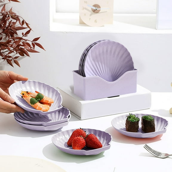 SouMaox Shell Shaped Desktop Trays, Stackable Aesthetic Dish, Appetizer Nut Plates, Holding Scraps or Jewelry for Dining Room Coffee Table