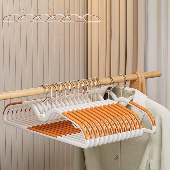 SouMaox Short Hanger Non Slip Thickened Plastic Rack Space Saving Wardrobe Organization for Bedroom Closet Management