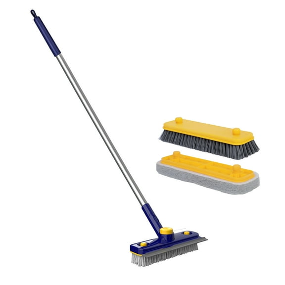 SouMaox Shower Brush Long Handle Tub Tile Scrubber Floor Squeegee Bathroom Scrubber Rotating Head Cleaning Tool Bathtub Wall Surface Mop