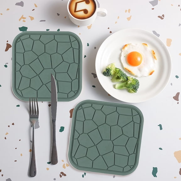 SouMaox Silicone Placemats Non-Slip Coffee Mats Tablemat Heat Insulation Pad for Kitchen Dining Table Hot Dish Placement