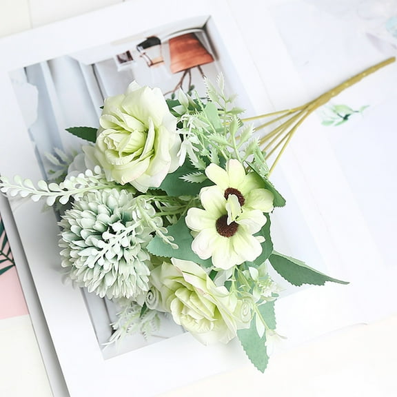 SouMaox Simulation Rose Silk Petal Texture Elegant Floral Arrangement Vibrant Decorative Bloom for Wedding Party Home Living Room Decor