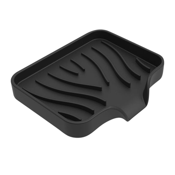 SouMaox Soap Sponge Holder, Soft Rubber Drying Tray, Sink Accessory, Kitchen Bathroom Organization for Countertop Surfaces