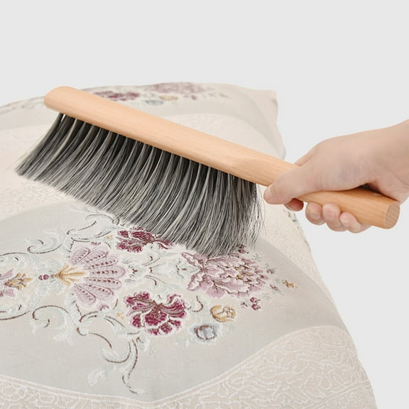 SouMaox Soft Bristle Bed Sweep, Long Handle Dusting Brush, Manual Furniture Duster, Debris Remover for Sofa Desk Quilt Home Surfaces