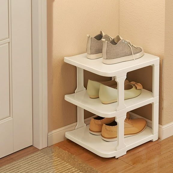 SouMaox Stackable Shoe Rack, Folding Modular Plastic Storage Box, Sneakers Cabinet Organizer for Entryway Living Room Wardrobe Garage