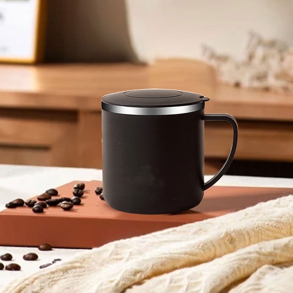SouMaox Stainless Steel Coffee Mug Insulated Double Wall Tea Cup Portable Beverage Container for Office Desktop Home Use Travel Commuting
