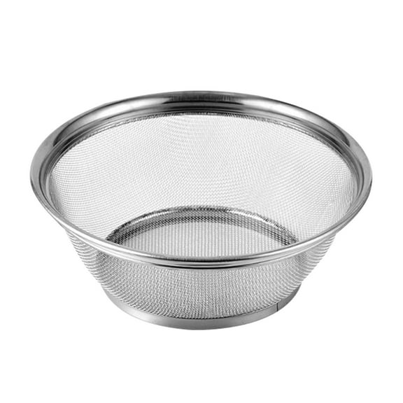 SouMaox Stainless Steel Colander Kitchen Drainage Basin Mesh Sieve Rice Washing Bowl Multipurpose Fruit Vegetable Strainer Metal Basket
