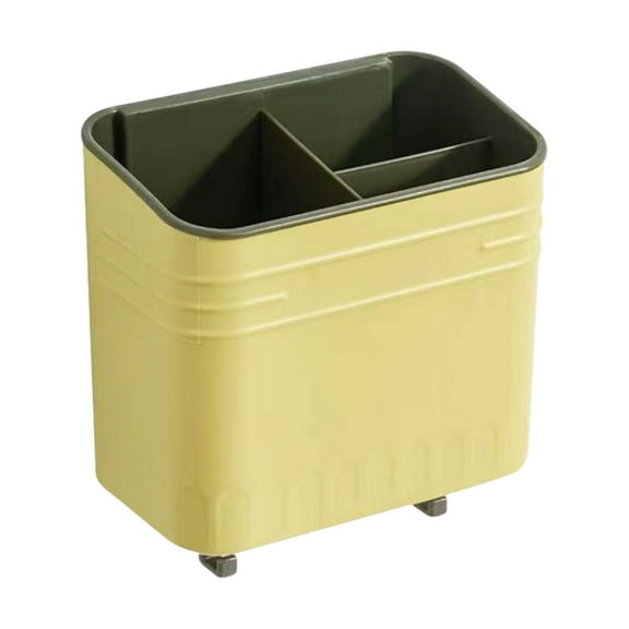 SouMaox Stainless Steel Cutlery Organizer Breathable Polished Finish Tableware Storage Draining Bucket for Kitchen Counters Beverage Shops