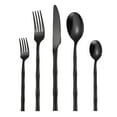thumbnail image 1 of SouMaox Stainless Steel Cutlery Set Round Handle Kit Fork Spoon Elegant Mirror Polished Silverware Professional Dining Utensils Kit, 1 of 9