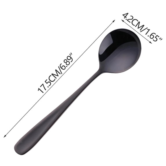 SouMaox Stainless Steel Dinner Spoon Flat Handle Soup Spoons Mirror Polished Tableware Kitchen Eating Utensils