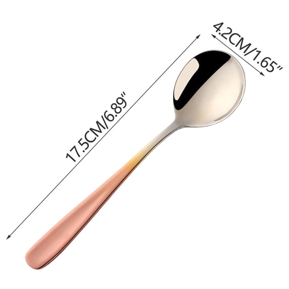 SouMaox Stainless Steel Dinner Spoon Flat Handle Soup Spoons Mirror Polished Tableware Kitchen Eating Utensils