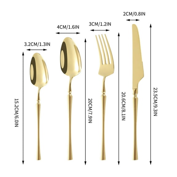 SouMaox Stainless Steel Flatware Set Ergonomic Dinnerware Utensils Modern Cutlery Kit Sleek Tableware Spoons Forks Steak Kit Set Elegant