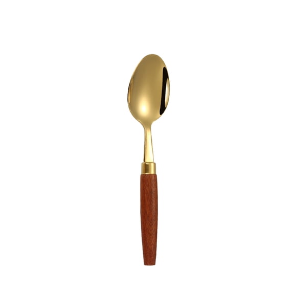 SouMaox Stainless Steel Flatware Set Wooden Handle Spoon Fork Kitchen Utensils Dishwasher Reliable Silverware Modern Dining Tableware
