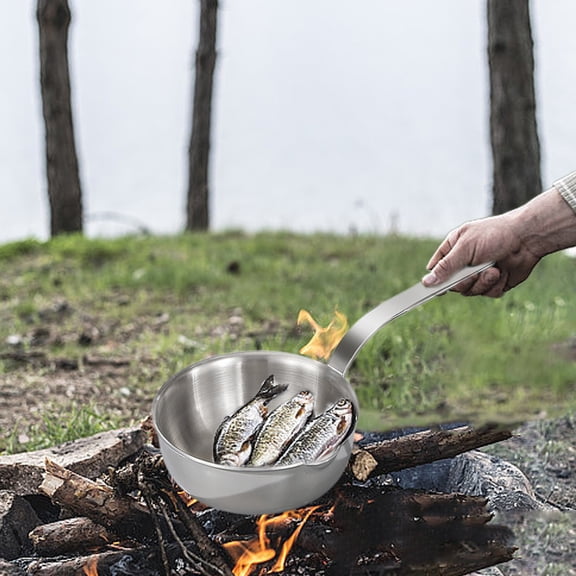 SouMaox Stainless Steel Frying Pan Nonstick Skillet Induction Omelet Cookware Kitchen Searing Tool for Home Outdoor Camping Kitchenware