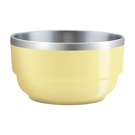 SouMaox Stainless Steel Insulated Bowl Stackable Serving Basin Portable Double Wall Soup Container Lightweight Nesting Kitchen Tableware