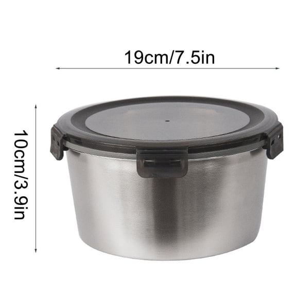 SouMaox Stainless Steel Mixing Bowl, Circular Reusable Container, Metal Storage Basin, Storing Leftovers for Home Kitchen Refrigerators