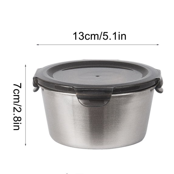 SouMaox Stainless Steel Mixing Bowl, Circular Reusable Container, Metal Storage Basin, Storing Leftovers for Home Kitchen Refrigerators