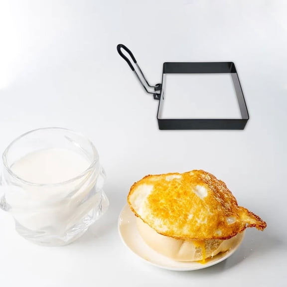 SouMaox Stainless Steel Omelet Mold, Nonstick Coating Round Shaper, Breakfast Frying Ring, Kitchen Griddle Cooking Tool for Morning Meals