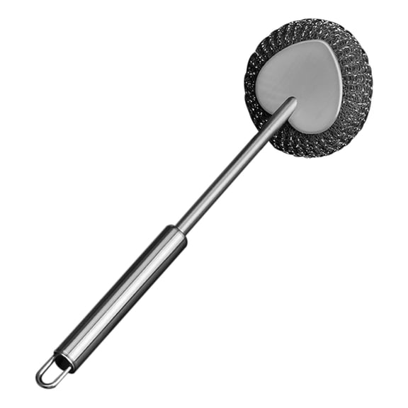 SouMaox Stainless Steel Pot Brush Scrubber Long Handle Metal Cleaning Ball Kitchen Dish Scouring Tool Heavy Duty Griddle Scrubbing Wand