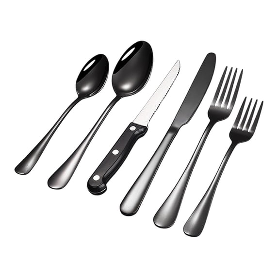 SouMaox Stainless Steel Silverware Set Modern Dinnerware Utensils Mirror Polished Flatware Spoons Forks Elegant Home Tableware Kit
