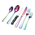 thumbnail image 1 of SouMaox Stainless Steel Silverware Set Modern Dinnerware Utensils Mirror Polished Flatware Spoons Forks Elegant Home Tableware Kit, 1 of 9