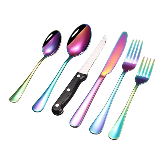 SouMaox Stainless Steel Silverware Set Modern Dinnerware Utensils Mirror Polished Flatware Spoons Forks Elegant Home Tableware Kit