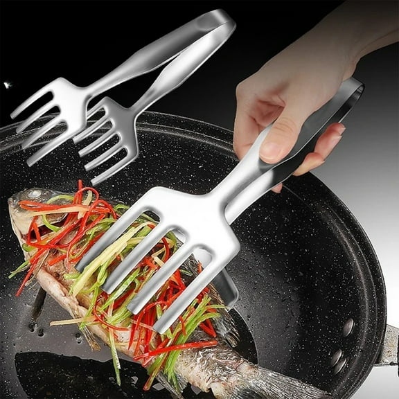 SouMaox Stainless Steel Steak Spatula, Heavy Duty Metal Kitchen Tong, Multifunctional Frying Turner for Home Barbecue Grilling Pancake