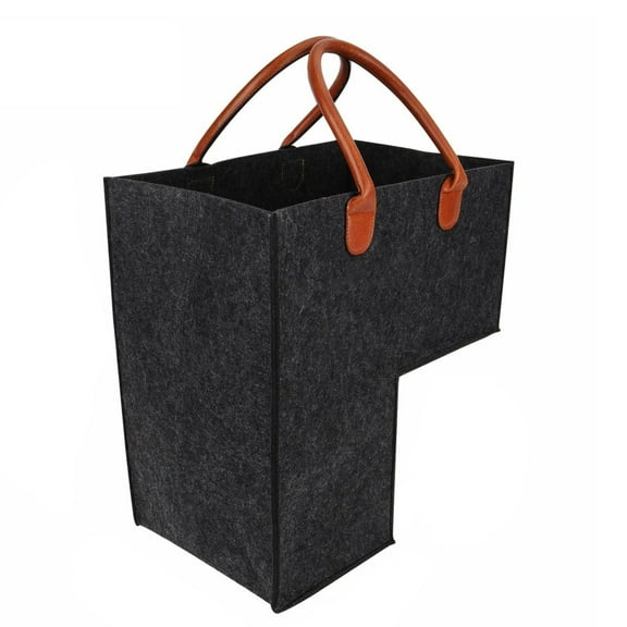 SouMaox Staircase Organizer Basket Foldable Synthetic Leather Handle Steps Storage Bin Laundry Toy Sorting Container for Home Stairway
