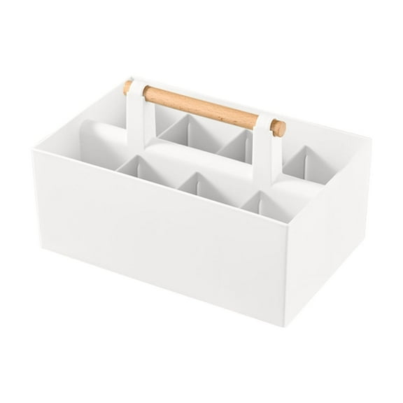 SouMaox Stationery Organizer, Latticework Compartments, Integrated Handheld Grip, Desktop Sorting Container for Workspaces