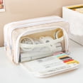thumbnail image 1 of SouMaox Stationery Pouch, Stretchy Reversible Fabric, Zippered Pen Box, Organizing Writing Supplies for Desktop Workspace, 1 of 9