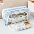 thumbnail image 1 of SouMaox Stationery Pouch, Stretchy Reversible Fabric, Zippered Pen Box, Organizing Writing Supplies for Desktop Workspace, 1 of 9