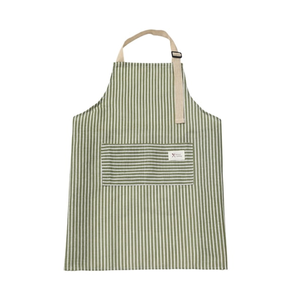 SouMaox Stripe Kitchen Apron Adjustable Bib Canvas Chef Smock Pockets Women Men Home Cooking BBQ Baking Accessory Professional Style
