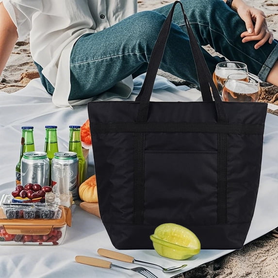 SouMaox Thermal Picnic Carrier Insulated Large Grocery Tote Portable Food Cooler Storage Bag for Outdoor Camping Excursions