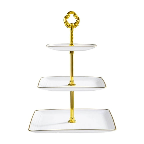 SouMaox Tiered Serving Tray, Rectangle Display Stand, Cupcake Tower, Dessert Presentation for Wedding Birthday Holiday Events