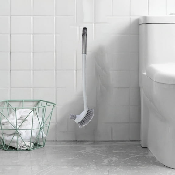SouMaox Toilet Scrubber, Dual Bristle Head, Bathroom Cleaning Wand, Reaching Hidden Corners, Home Restroom Maintenance